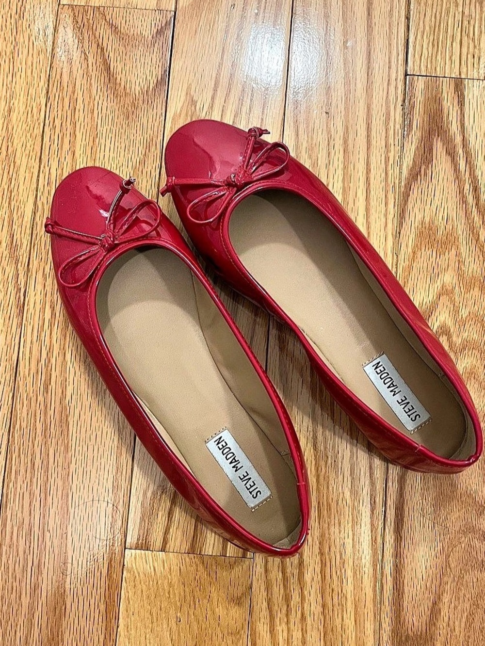 Steve Madden Bow Ballet Flats Red US 11